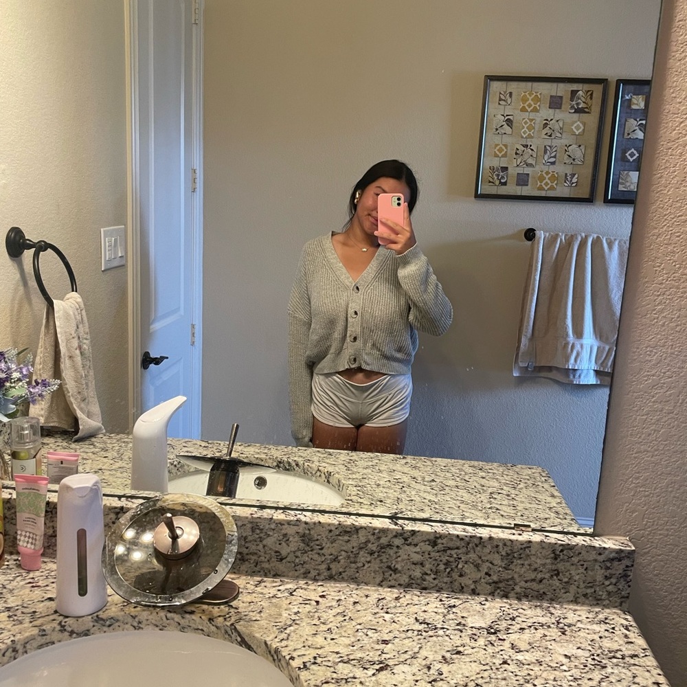 cute grey cardigan/sweatshirt